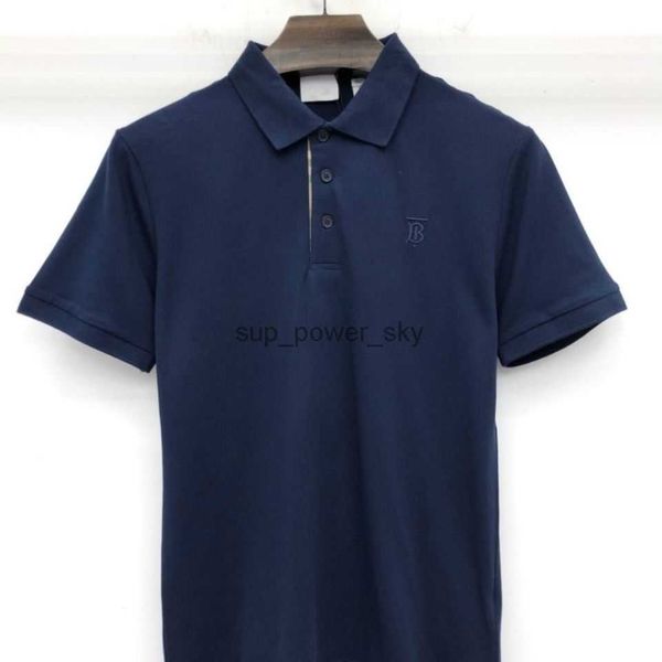 

men's t-shirts burbrerys designer summer logo fashion brand original pearl fabric collar short sleeve polo shirt, White;black