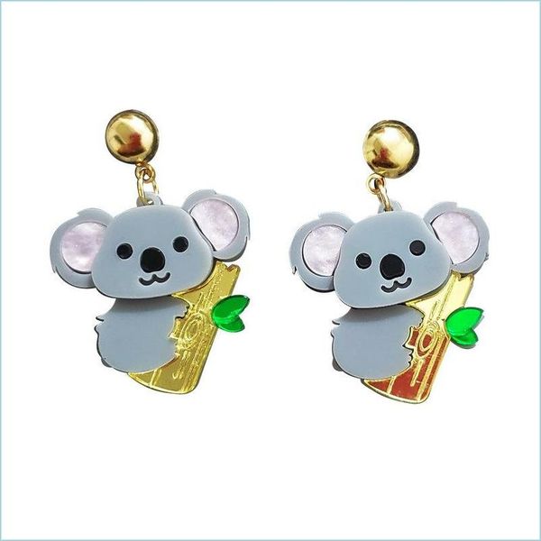 

dangle chandelier new style acrylic cute koala earrings female fashion animal jewelry accessories drop delivery 2022 dh2m1, Silver