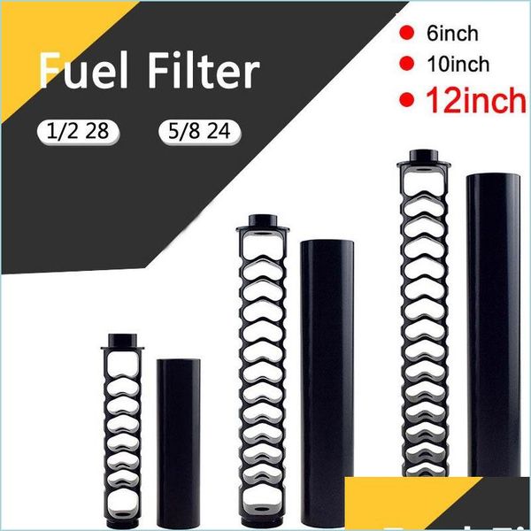

fuel pump car fuel filter soent trap 6 10 12 inch titanium aluminum single core 1/2-28 5/8-24for .223 .308 22lr ak sks drop delivery dhjsj