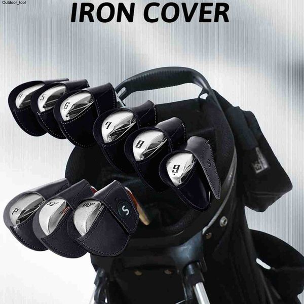 

new 10 pcs/set black color golf iron head covers portable putter cover cover set can see numbers accessories