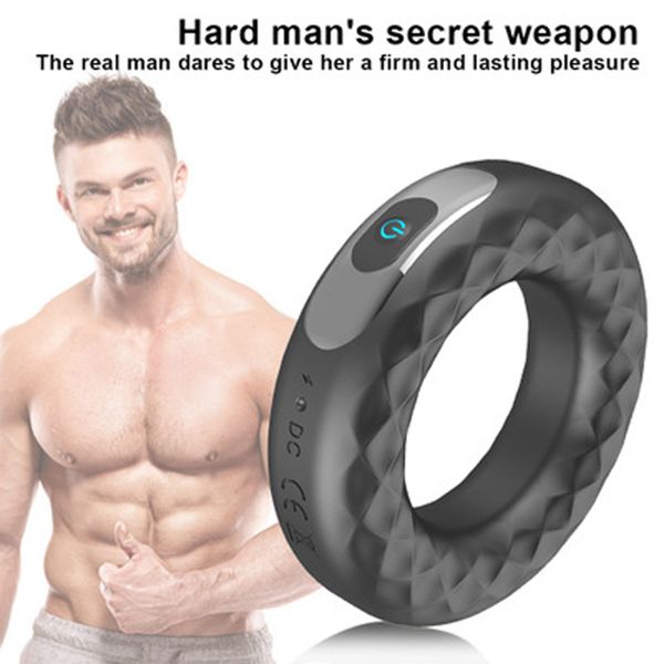

sewing notions recharged silicone locking ring delayed male masturbator male foreskin blocking multiple rings powerful vibration locking ero, Black