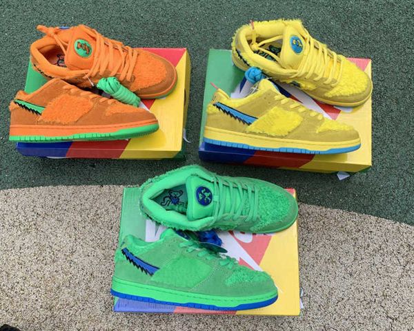 

shoes dk low x grateful dead orange green yellow bear runner sneakers sports