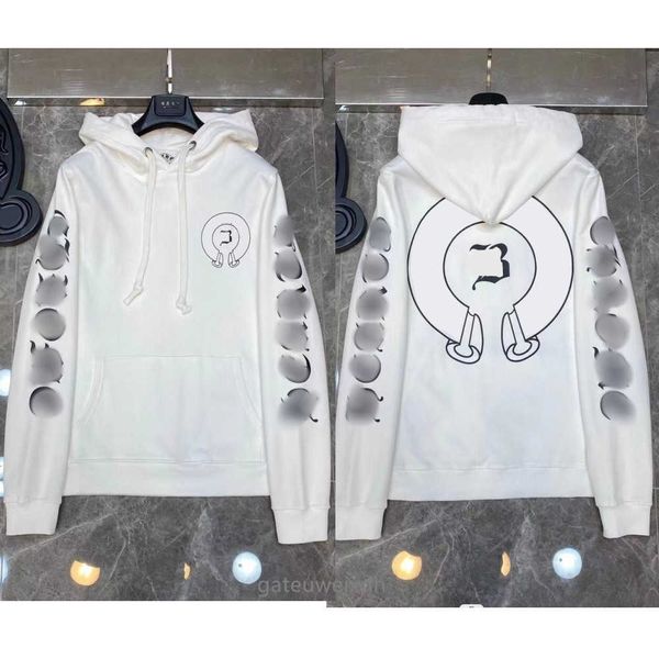 

fleece ch hoodies v7b1 men's hoodies sweatshirts fashion mens designer classic hearts ch loose hoodie horseshoe sanskrit print luxury z, Black