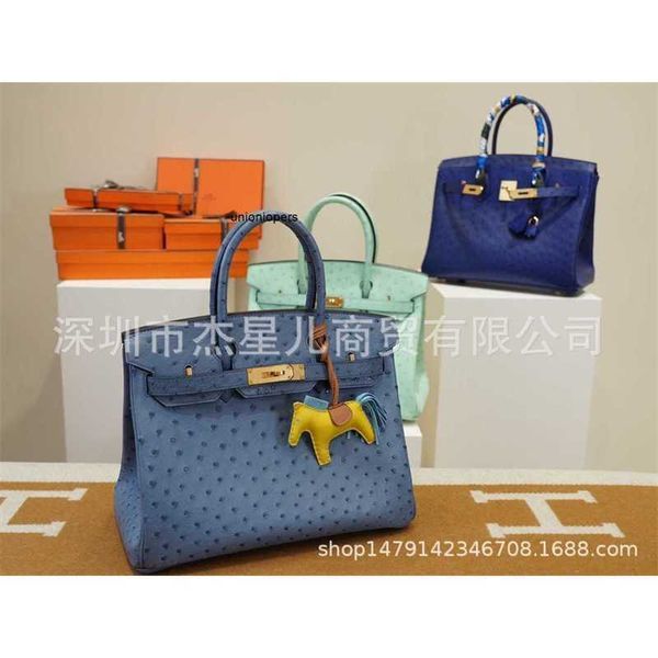 

designers handbags herme birkin bags zeng h's pure hand sewn bag south africa kk ostrich skin 75 denim blue b25bk30 handbag large ayw