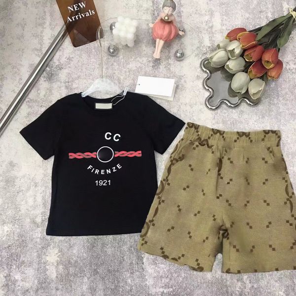 

luxury designer kids t-shirt veil skirt fashion british fashion brand summer childrens treasures and girls cotton two-piece luxury designer, White