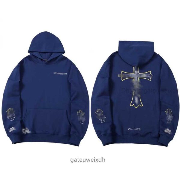

fleece classic fashion chromes hoodie autumn winter ch sweatshirts designer mens luxury zipper hearts horseshoe phantom cross print hooded c, Black
