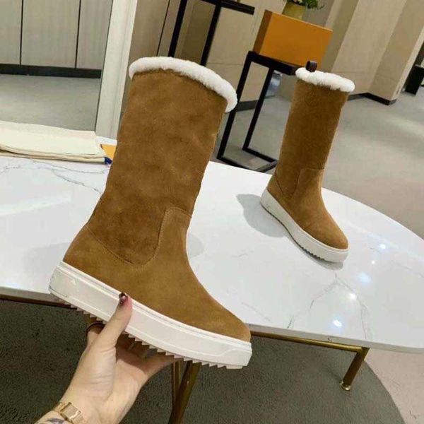 

snow boots high boot fashion booties classics winter real fur slides leather waterproof warm knee box home011 35, Black