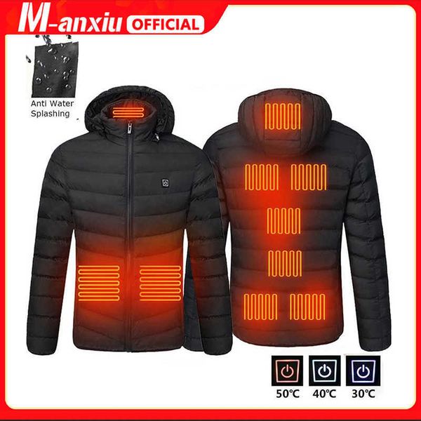 

men's jackets outdoor electric heating jackets men 9 areas heated jacket usb winter warm sprots thermal coat clothing heatable cotton j, Black;brown