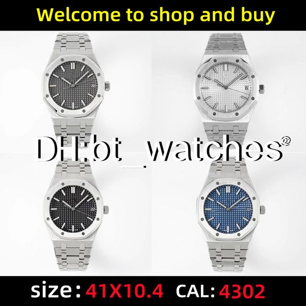 

r watches high-end luxury mens watche adopt 4302 integrated movement with a size of 41-10.4 stainless steel strap case and the power lasts f, Slivery;brown