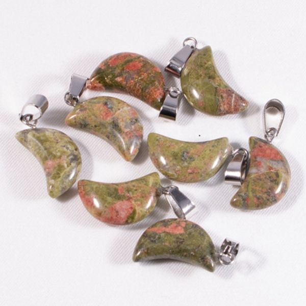 

fashion assorted healings crystal stone charms pendants for necklaces chakra reiki bulk for jewelry making unakite stones, Silver