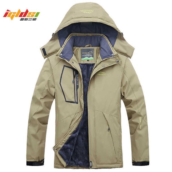 

men's jackets winter fleece military jackets and coat men windproof waterproof windbreaker outwear down parkas detachable army raincoat, Black;brown