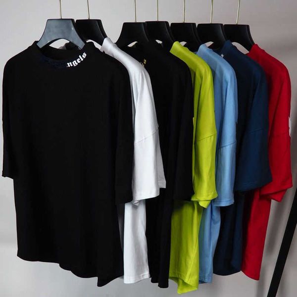 

oversized mens t shirt palm designer sweatshirt round neck short sleeve t-shirt men women hip-hop summer cotton pullover sports tee 01, White;black