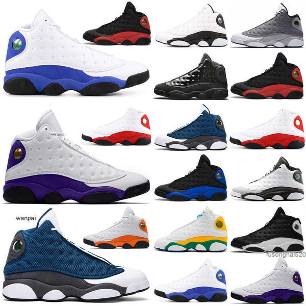 

13 13s basketball shoes sneakers mens womens bred cap and gown red flint black court purple playground lucky green tra jordon jordens