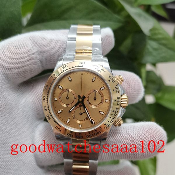 

bp r watches for new version 40mm golden dial 116503 automatic mechanical 7750 movement two tone gold steel bracelet mens fashion watches or, Slivery;brown