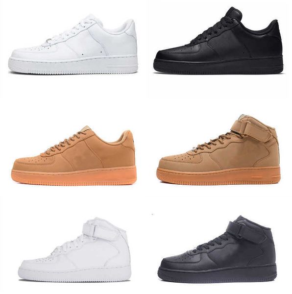 

2022 dr quality shoes classic forces casual discount one 1 07 knit euro airs wheat women all black triple white designer trainers