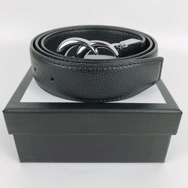 

luxury classic men designers belts womens mens casual letter smooth big gold buckle belt highly quality width 3.4cm with box, Black;brown