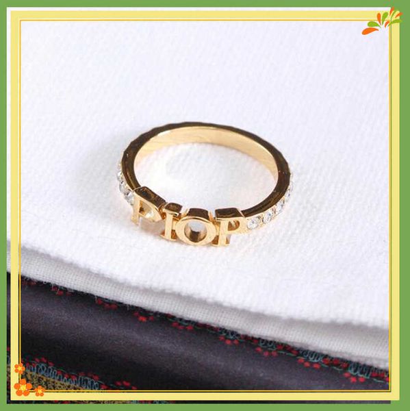 

2022 fashion designer gold letter rings bague for lady women party wedding lovers gift engagement jewelry with box12222, Silver