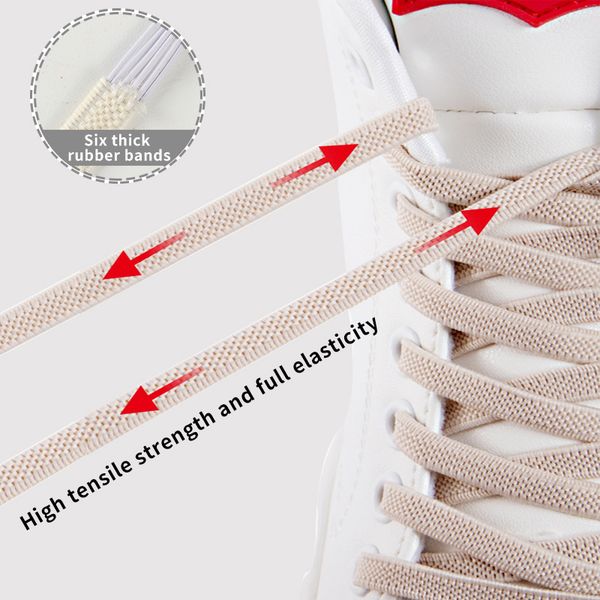 

1 pair no tie shoe laces elastic shoelaces outdoor leisure sneakers quick safety flat shoelace kids and lazy laces, Black