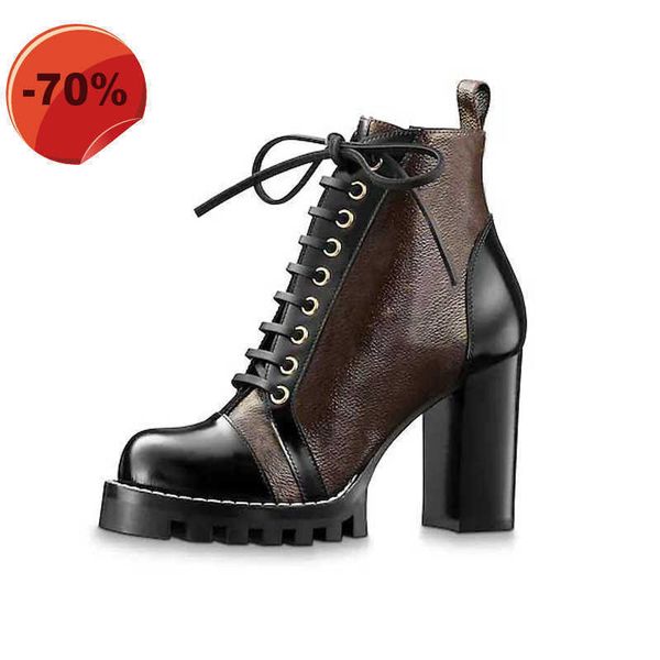 

designer boots work boot snow boot ankle boots winter shoes luxury womens printing martin booties platform lady brown black white