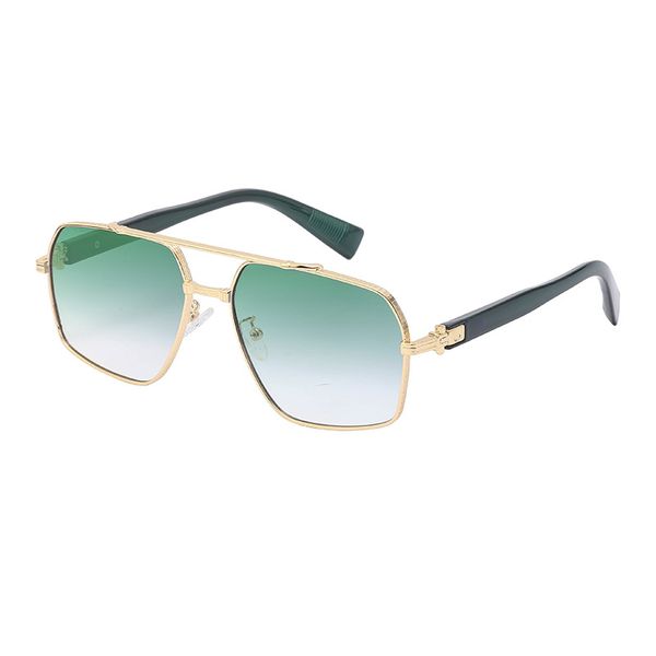 

new mens sunglasses gradient green oversized pilot lenses in gray polished gold plated finish metal coffee colored acetate driving glasses m, White;black