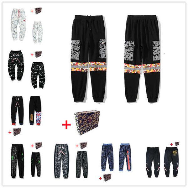 

men's pants men's trousers luminous starry sky casual pant ladies couples foot guard pants shark head camouflage pockets reflectiv, Black