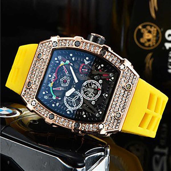 

luxury watches for mens mechanical watch richa european diamond inlaid men s fashion sports wine barrel non swiss brand sport wristwatch, Slivery;brown