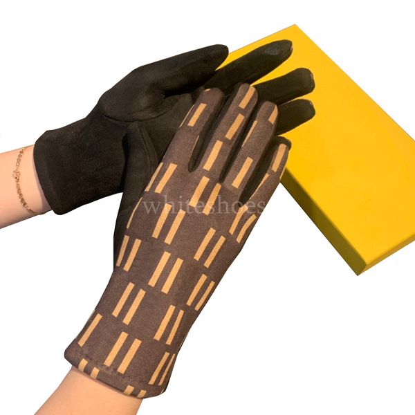 

women warm cashmere gloves letter printed designer glove winter outdoor windproof glove skiing accessories, Blue;gray