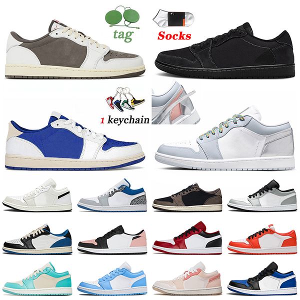

women mens jumpman 1 low basketball shoes 1s cactus jack reverse mocha fragment olive black phantom tear away silver true blue retros