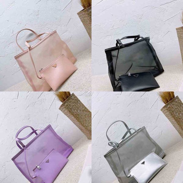 

shopping bags large capacity mesh transparent mother bag beach wallet for women brand designer shoulder clutch fashion single messengers pur