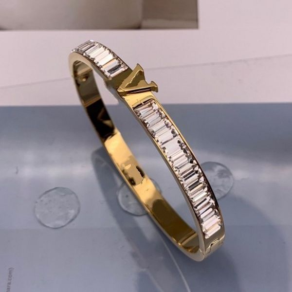 

christmas gift full diamond bangle 18k gold rose silver femme boys letter titanium steel bangles classic love wedding bracelets for women me, Black