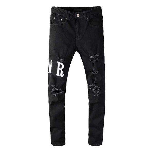 

men's jeans classic jeans designer nostalgic pants 70 years old style mens slim straight biker skinny usa men women ripped pant, Blue