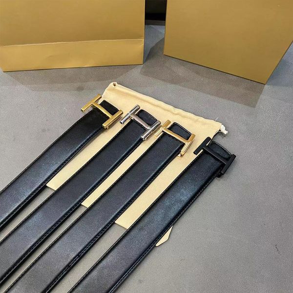 

Designer Belt Leather Belts Classic Black Letters Smooth Buckle Gold Sliver Color Business for Man Woman 4 Option, Multi