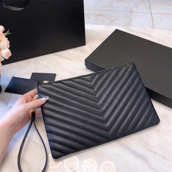 

5a luxury fashion brand classic leather wallet handbag twill ladies folding messenger bag waist bag with box whole213y, Red;black