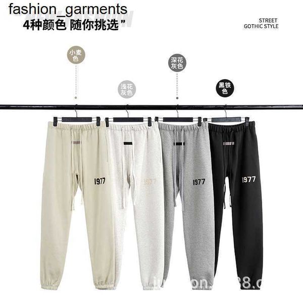 

mens pants designer new essential printed loose long woolen pants, Black