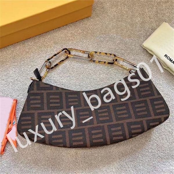 

2023 canvas baguette shoulder sling bags with letter embroidery tote women medium designer underarm flap handbags brown mini small purses cl