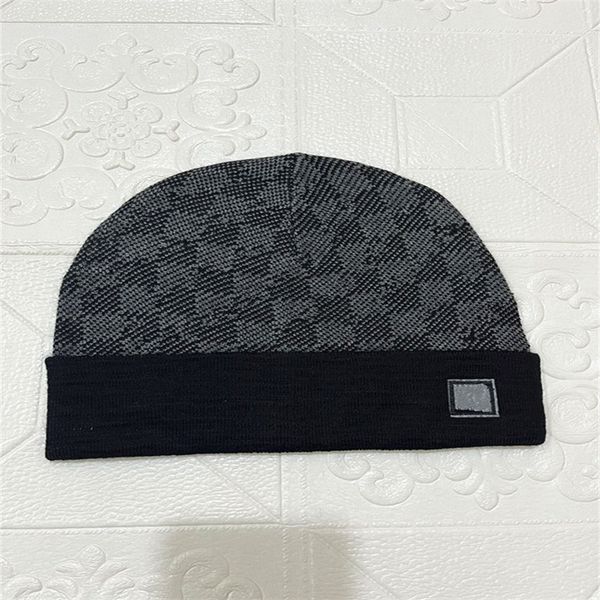 

2023 snow beanies women men winter woolen beanie caps with checked knitted fashion ski cap brand skull caps warm hat, Blue;gray