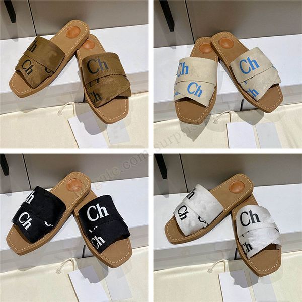 

designer slippers for ladies sandals women woody mules flat slides sneakers canvas shoe white black outdoor beach slipper house trainers