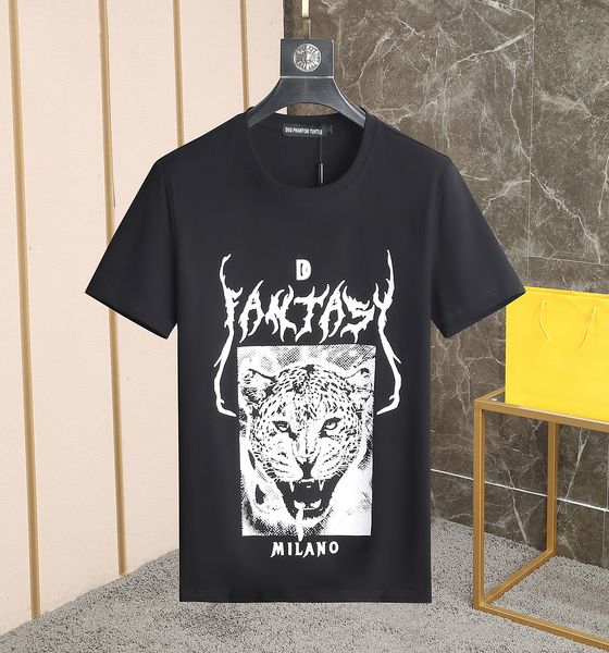 

dsq phantom turtle mens designer t shirt italian milan fashion tiger print t-shirt summer black white t-shirt male hip hop streetwear 100% c, White;black