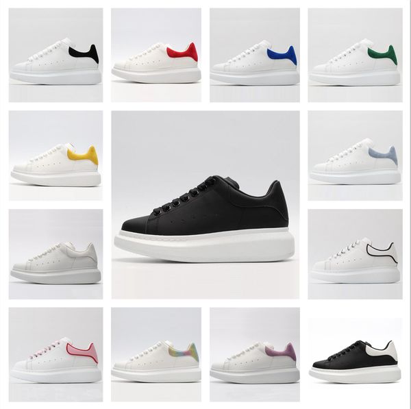 

designer mc woman white shoes mc mens sneaker genuine leather lace up shoe low sneaker real cowhide platform shoe classic suede velvet with, Black