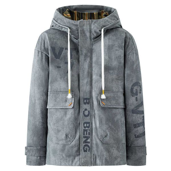 

men's jackets winter male jacket fashion letter printing hooded jackets men warm high street cargo jacket retro coat men parka g221013, Black;brown