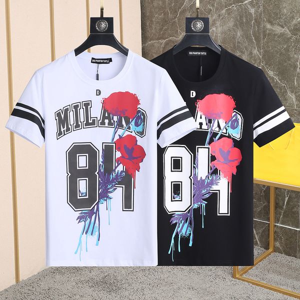 

dsq phantom turtle mens designer t shirt italian milan fashion print t-shirt summer black white t-shirt male hip hop streetwear 100% cotton, White;black