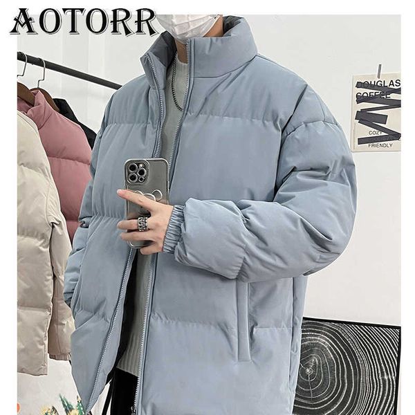

men's jackets winter 2022 men new parkas solid color thick jacket mens casual warm windbreaker outdoor parka coat male cotton-padded cl, Black;brown