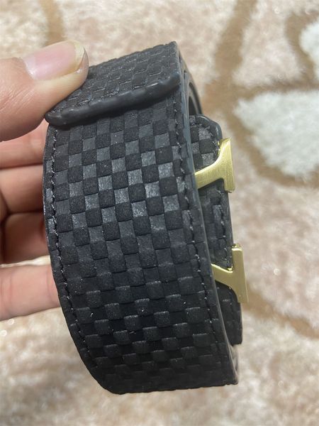 

5a fashion designer belts gold small checker belt pure cow leather men's women's belt 3.5cm dustproof cloth card large gift box ro, Black;brown