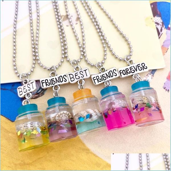 

pendant necklaces pendant necklaces children friend necklace resin shell drift bottle bff 3 jewelry gifts for kidspendant drop deliv dh0dv, Silver