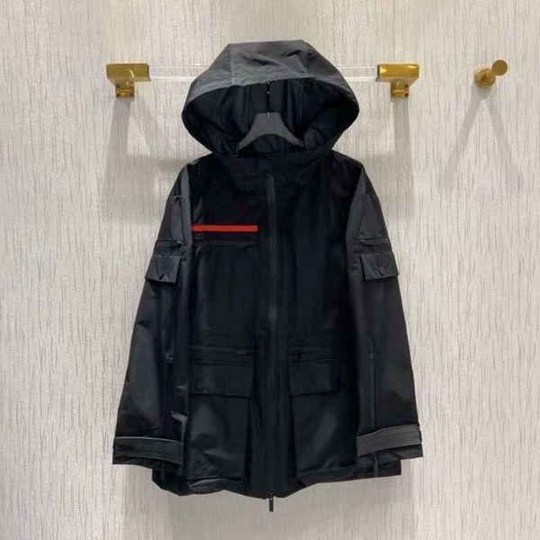 

designer women jacket hooded with letter budge zippers spring summer sun protection coat outwears sport windbreaker 3 options for lady slim, Tan;black