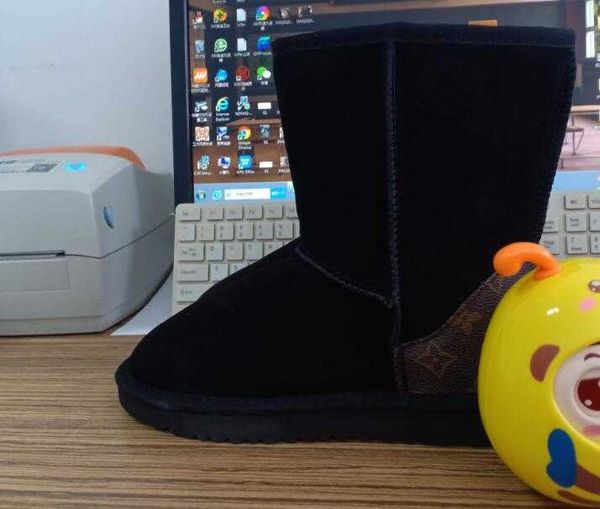 

2022 sell fashionable popular l u 2 in 1 women boots 58250 short snow boots keep warm boots, Black