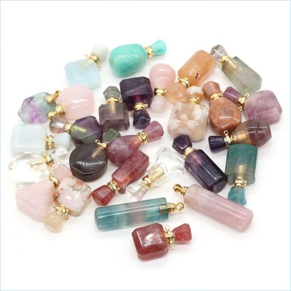 

pendant necklaces pendant necklaces natural stone per bottle twohole connection exquisite charms for jewelry making diy necklace bra dh6qs, Silver
