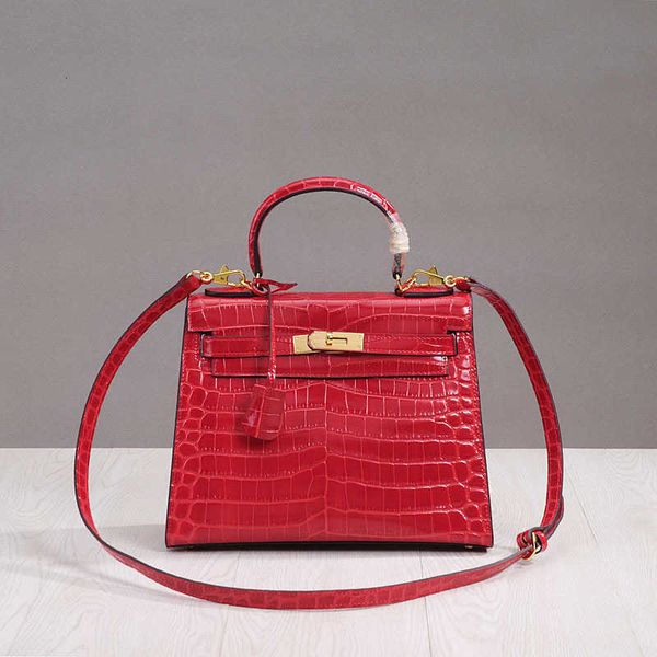 

designer kelys bags leisure small bag leather women's 2023 spring and summer new alligator pattern spoof single shoulder messenger hand