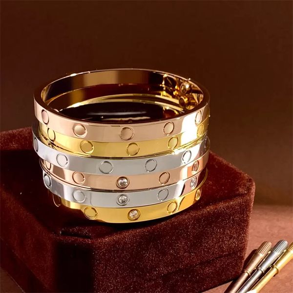 

designer bracelet mans bracelets screws fashion jewelry men and women braceletes couple gift screw stainless steel crystal bracelets letters, Golden;silver