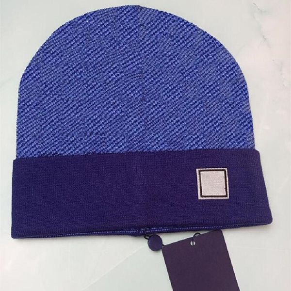 

2023 snow beanies women men winter woolen caps with checked knitted fashion ski cap brand skull caps warm hat, Blue;gray